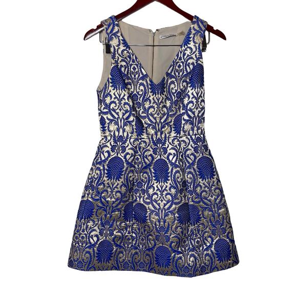 alice and olivia blue and gold dress Gwen Dress in Pasta Print - 6 main image 0